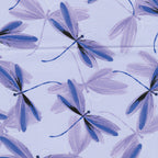 Purple dragonflies pearlescent dot details pale lavender background quilting fabric dragonfly lovers patchwork sewing projects