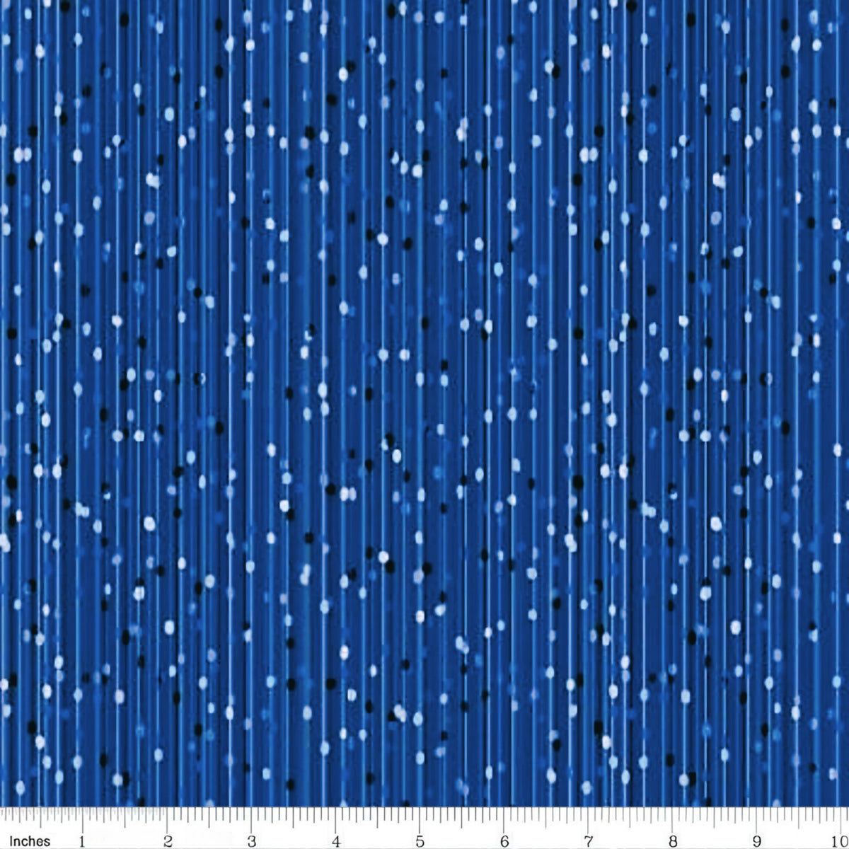 Blue navy pearlescent bead drops vertical lines peacock blue background blender quilting fabric elegant quilts sashing borders
