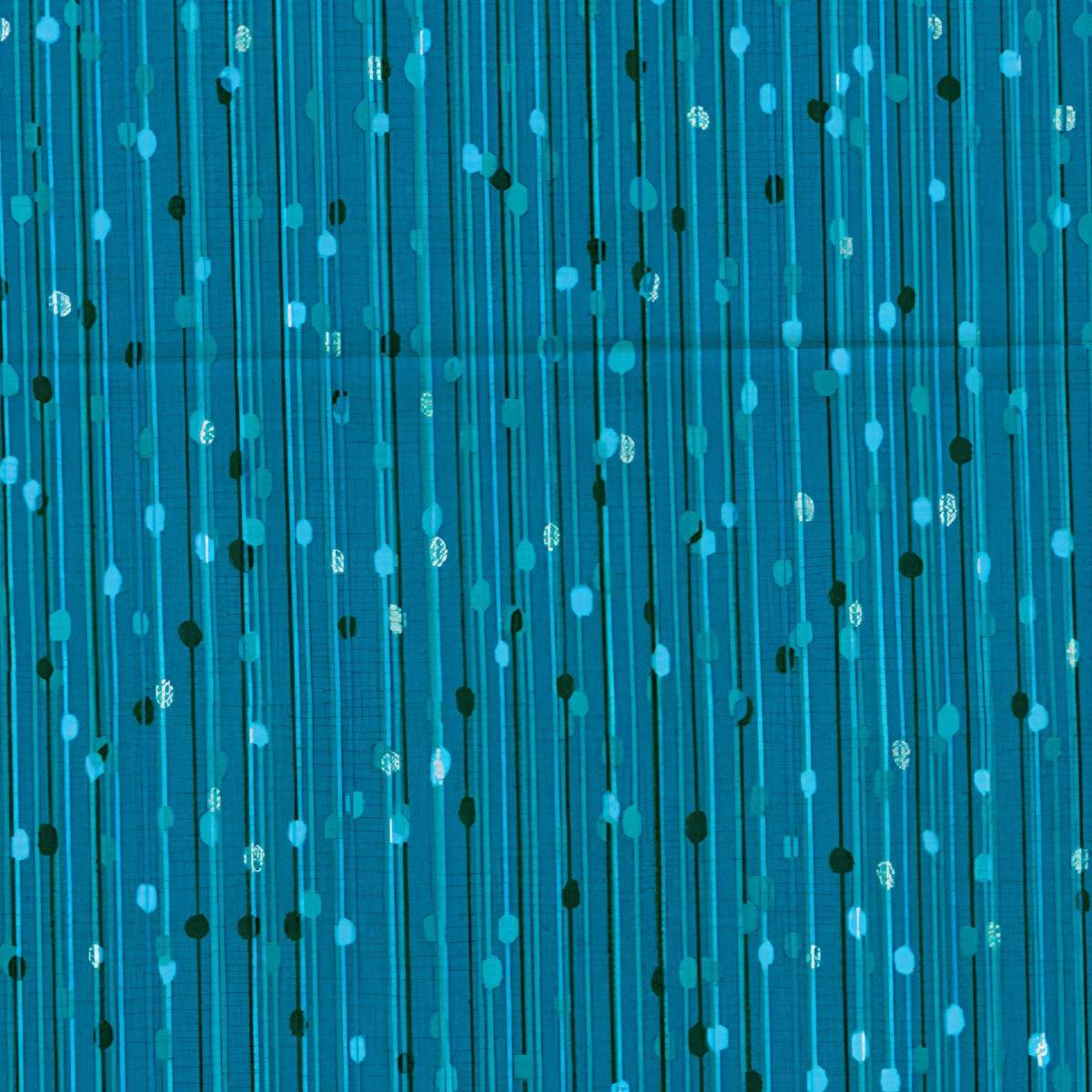 Teal black pearlescent bead drops vertical lines dark teal background blender quilting fabric elegant quilts sashing borders