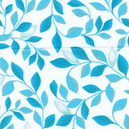 Turquoise aqua leaf vine sprays pearlescent dot details white background quilting fabric elegant quilts cushions table runners