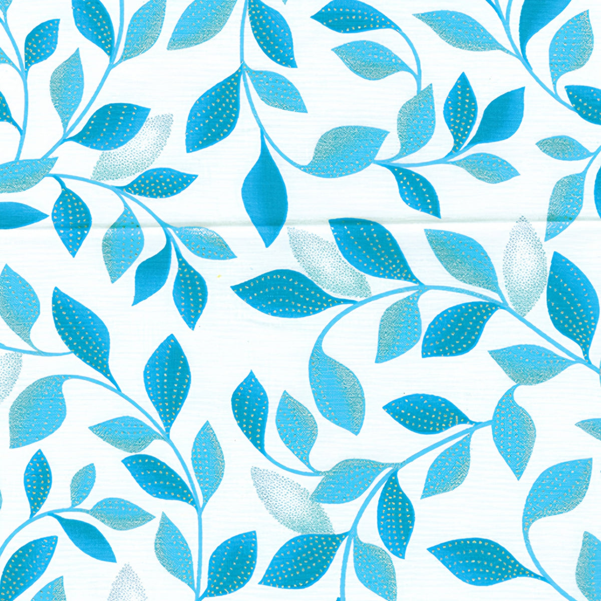Turquoise aqua leaf vine sprays pearlescent dot details white background quilting fabric elegant quilts cushions table runners