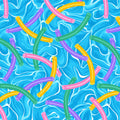 Colourful pool noodles light blue fabric for kids' quilts, beach bags and summer patchwork sewing projects
