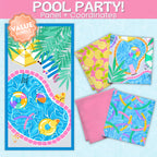 Pool Party panel coordinates value bundle quilting fabric pink blue yellow green summer children's quilts and patchwork projects