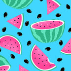 Watermelon slices aqua pink fabric for kids' quilts, beach bags and summer patchwork sewing projects