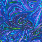 Wild marbled swirl cobalt blue purple turquoise lime green black all-over pattern digital print fabric for bargello quilts fussy cutting cushions tote bags and jacket linings