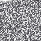 Silver pearlescent fern sprig blender charcoal grey background quilting fabric for quilts cushions and table linen