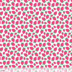 Strawberries pink white fabric for children's quilts and summer patchwork projects
