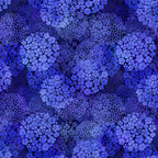 Packed clusters of small five-petal flowers cobalt periwinkle navy blue floral blender quilting fabric patchwork sewing projects