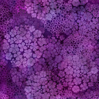 Packed clusters of small five-petal flowers violet magenta purple floral blender quilting fabric patchwork sewing projects