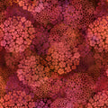 Packed clusters of small five-petal flowers coral orange burgundy red spice floral blender quilting fabric patchwork sewing projects