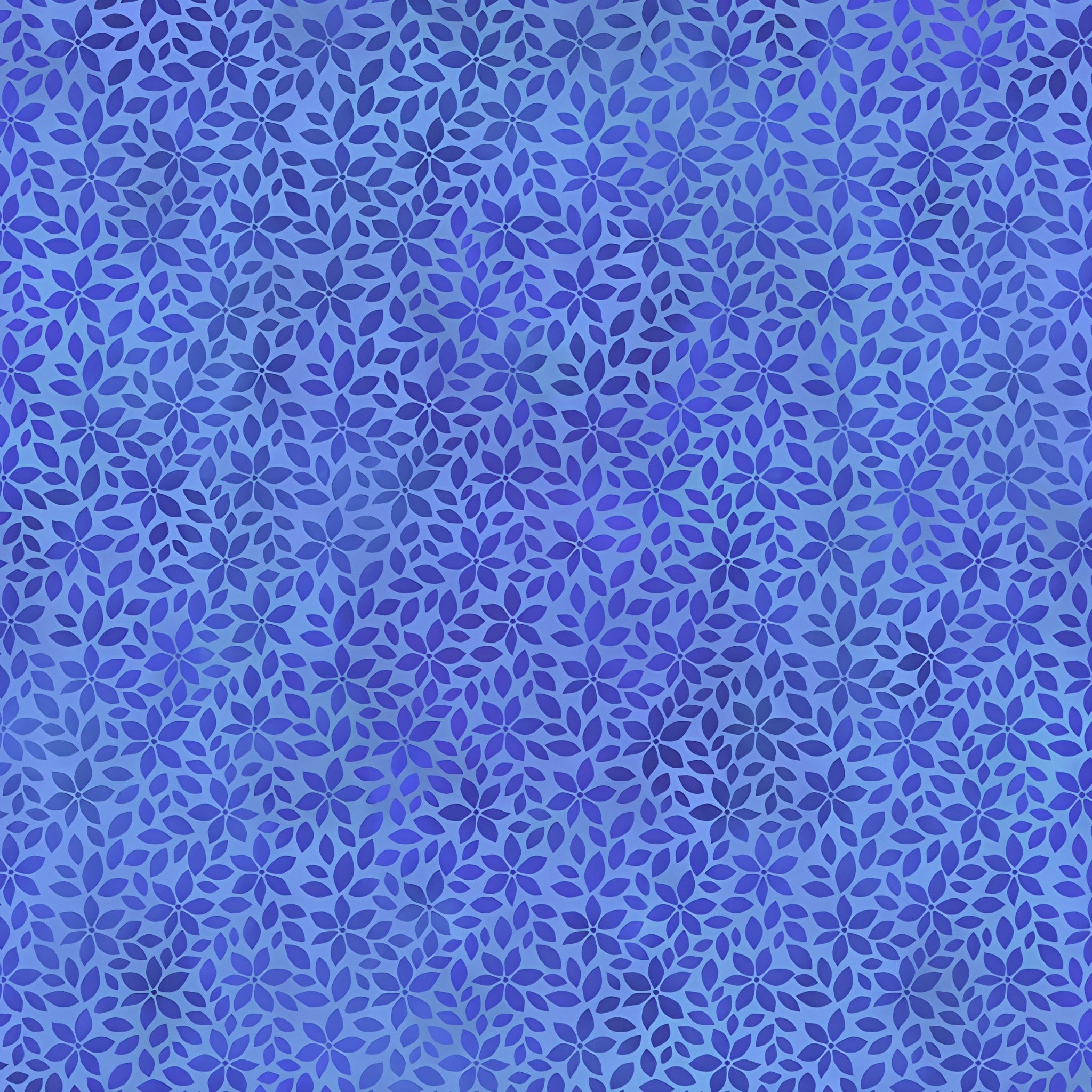 Pinwheel clusters of pointed leaf petals periwinkle cornflower blue blender quilting fabric patchwork sewing projects