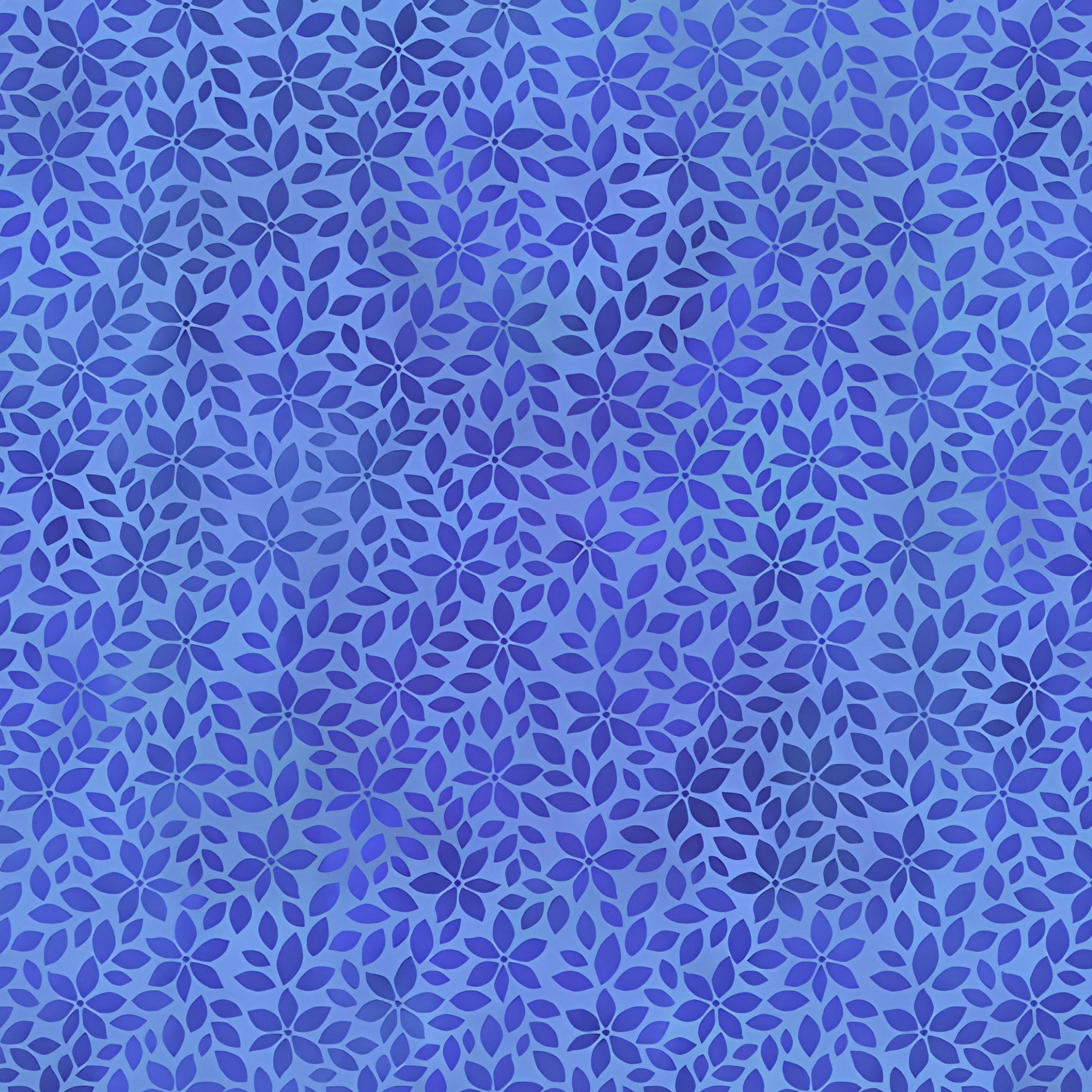Pinwheel clusters of pointed leaf petals periwinkle cornflower blue blender quilting fabric patchwork sewing projects