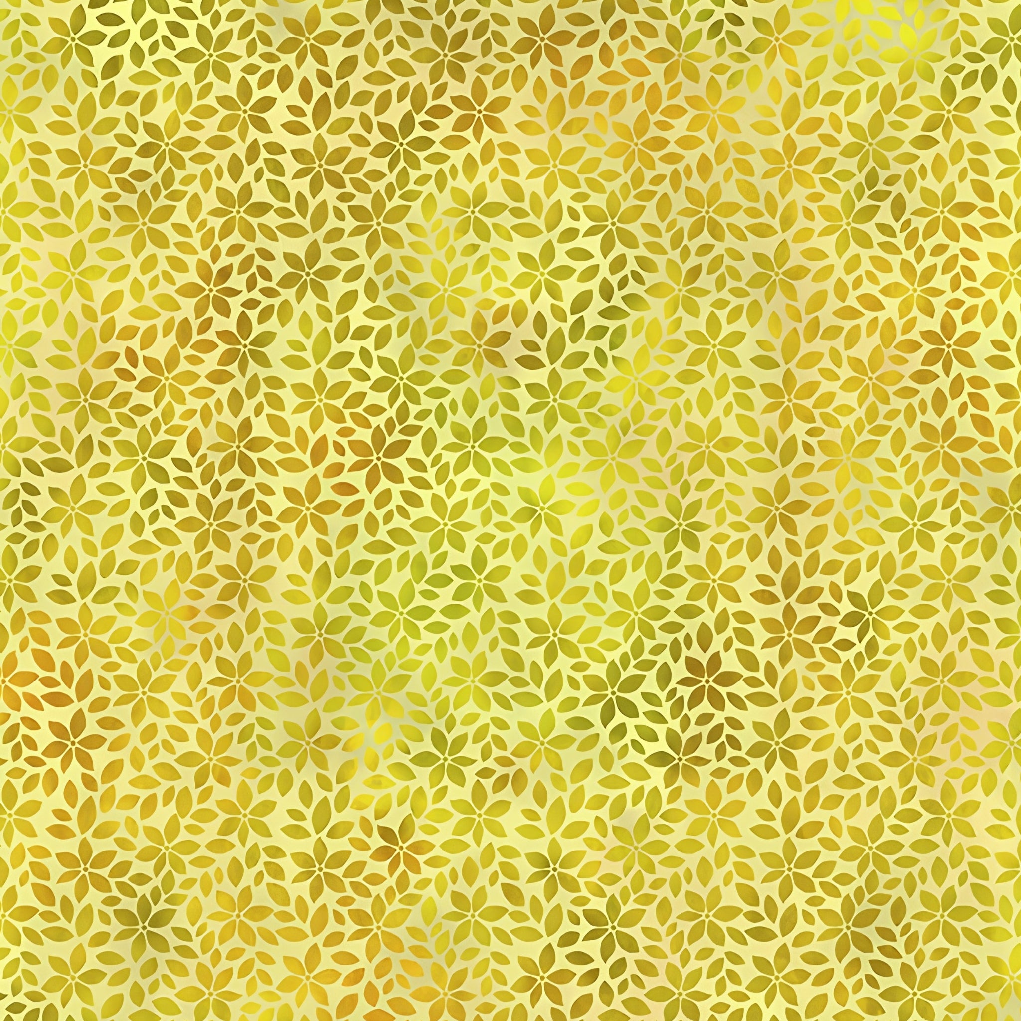 Pinwheel clusters of pointed leaf petals olive golden green lemon yellow blender quilting fabric patchwork sewing projects