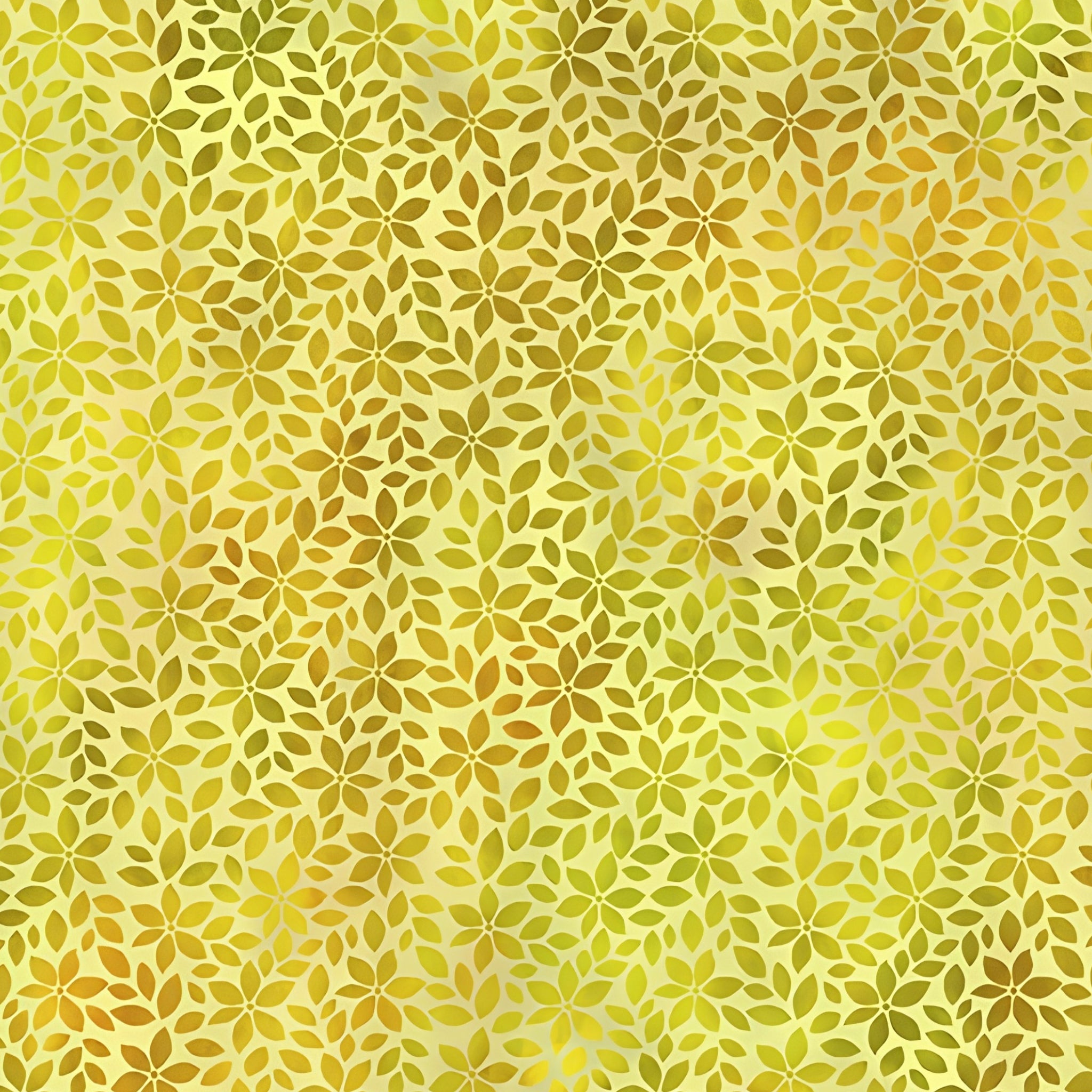 Pinwheel clusters of pointed leaf petals olive golden green lemon yellow blender quilting fabric patchwork sewing projects