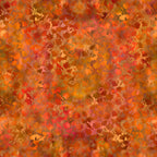 Densely packed carnation style blooms orange red burgundy warm orange floral blender quilting fabric patchwork sewing projects
