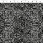 Scrolling filigree damask charcoal grey black blender quilting fabric patchwork sewing projects