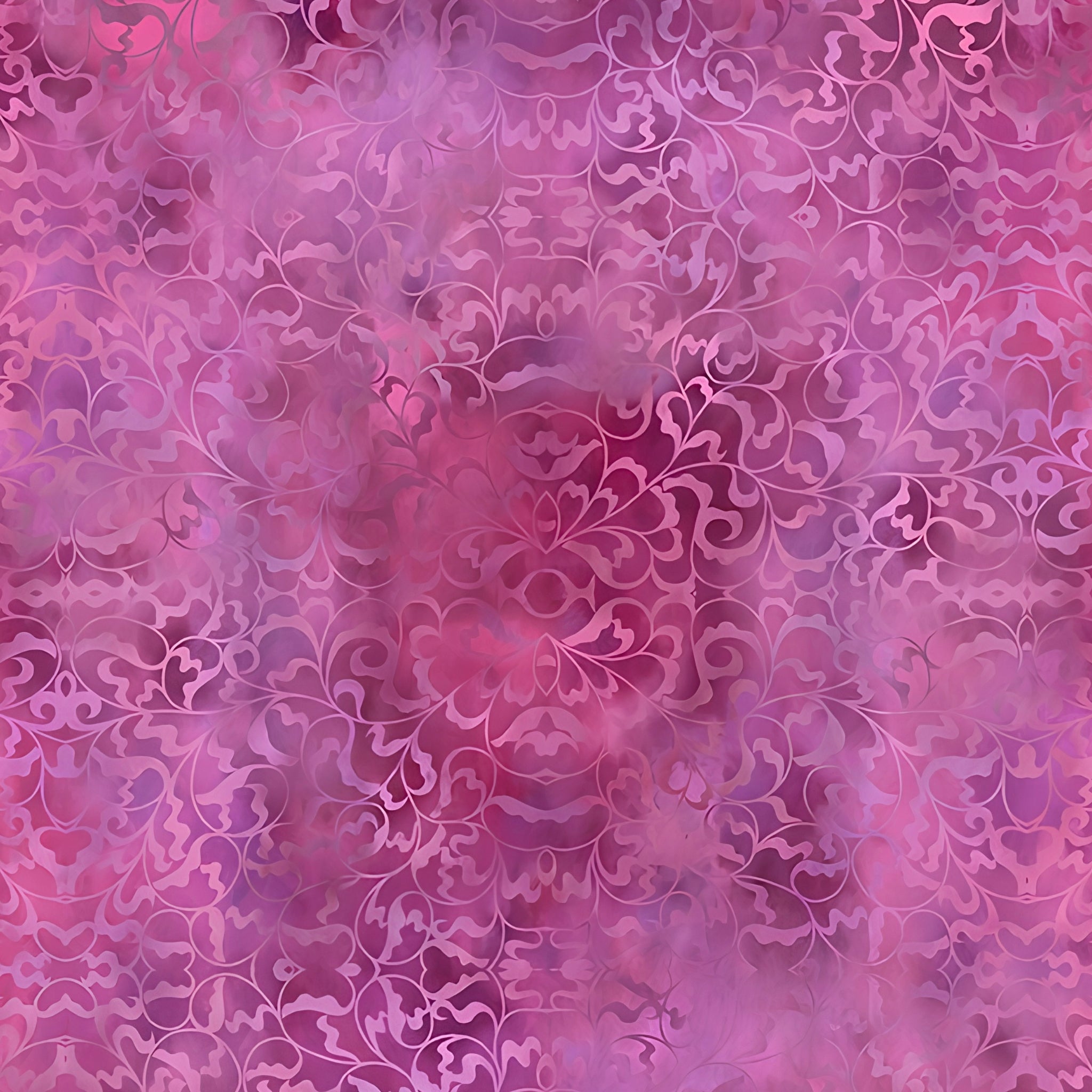 Scrolling filigree damask magenta rose blush pink blender quilting fabric patchwork sewing projects