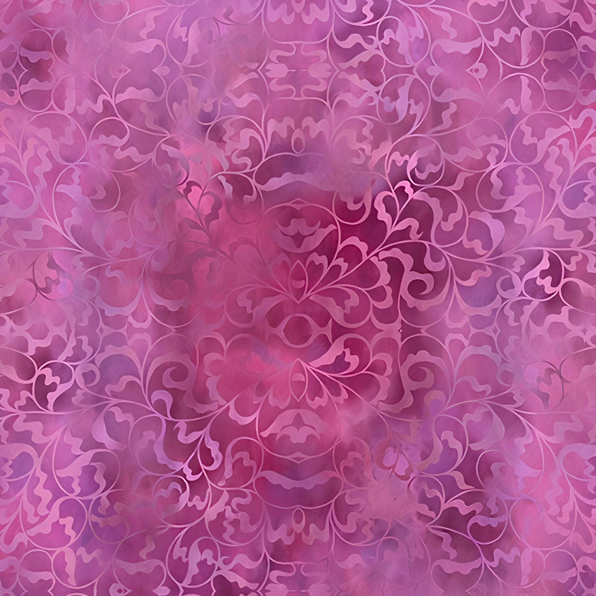 Scrolling filigree damask magenta rose blush pink blender quilting fabric patchwork sewing projects