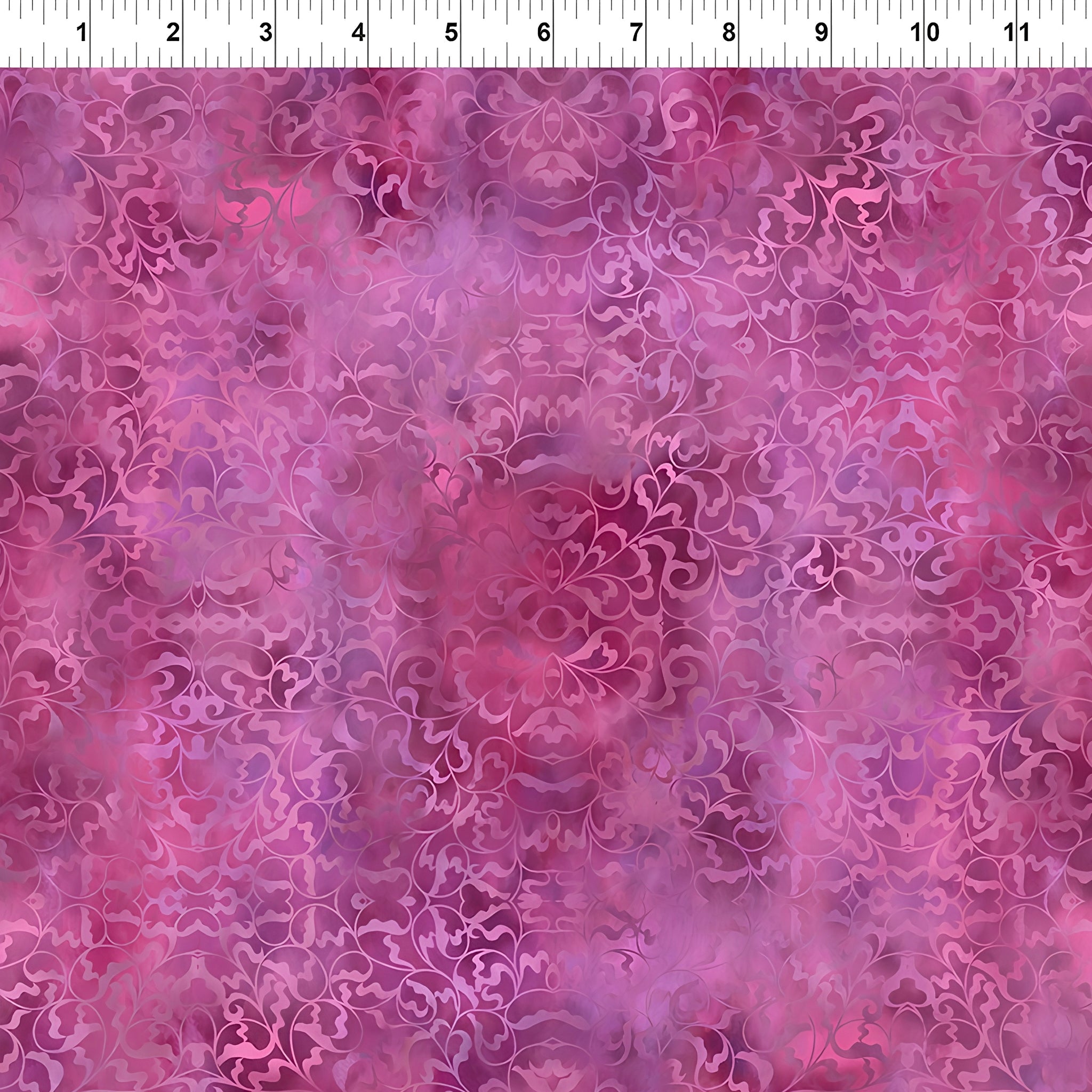 Scrolling filigree damask magenta rose blush pink blender quilting fabric patchwork sewing projects