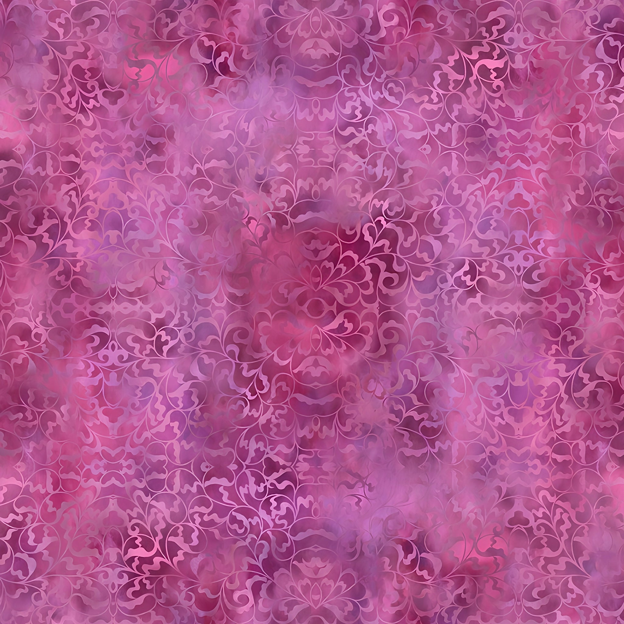 Scrolling filigree damask magenta rose blush pink blender quilting fabric patchwork sewing projects