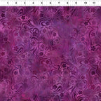 Swirling scrolls five-petal blooms deep violet purple magenta floral blender quilting fabric patchwork sewing projects