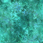 Feathery flourish motifs deep teal aqua turquoise blender quilting fabric patchwork sewing projects
