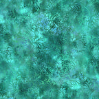 Feathery flourish motifs deep teal aqua turquoise blender quilting fabric patchwork sewing projects