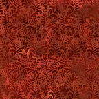 Flowing succulent fronds feathery leaf sprays deep crimson burgundy red orange blender quilting fabric patchwork sewing projects