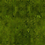 Flowing succulent fronds feathery leaf sprays deep forest olive bright mid-green blender quilting fabric patchwork sewing projects