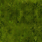 Flowing succulent fronds feathery leaf sprays deep forest olive bright mid-green blender quilting fabric patchwork sewing projects