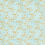 Gold white stars scattered aqua blue fabric for girls quilts cushion covers scrunchies pouches and kids sewing projects