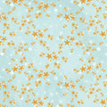 Gold white stars scattered aqua blue fabric for girls quilts cushion covers scrunchies pouches and kids sewing projects