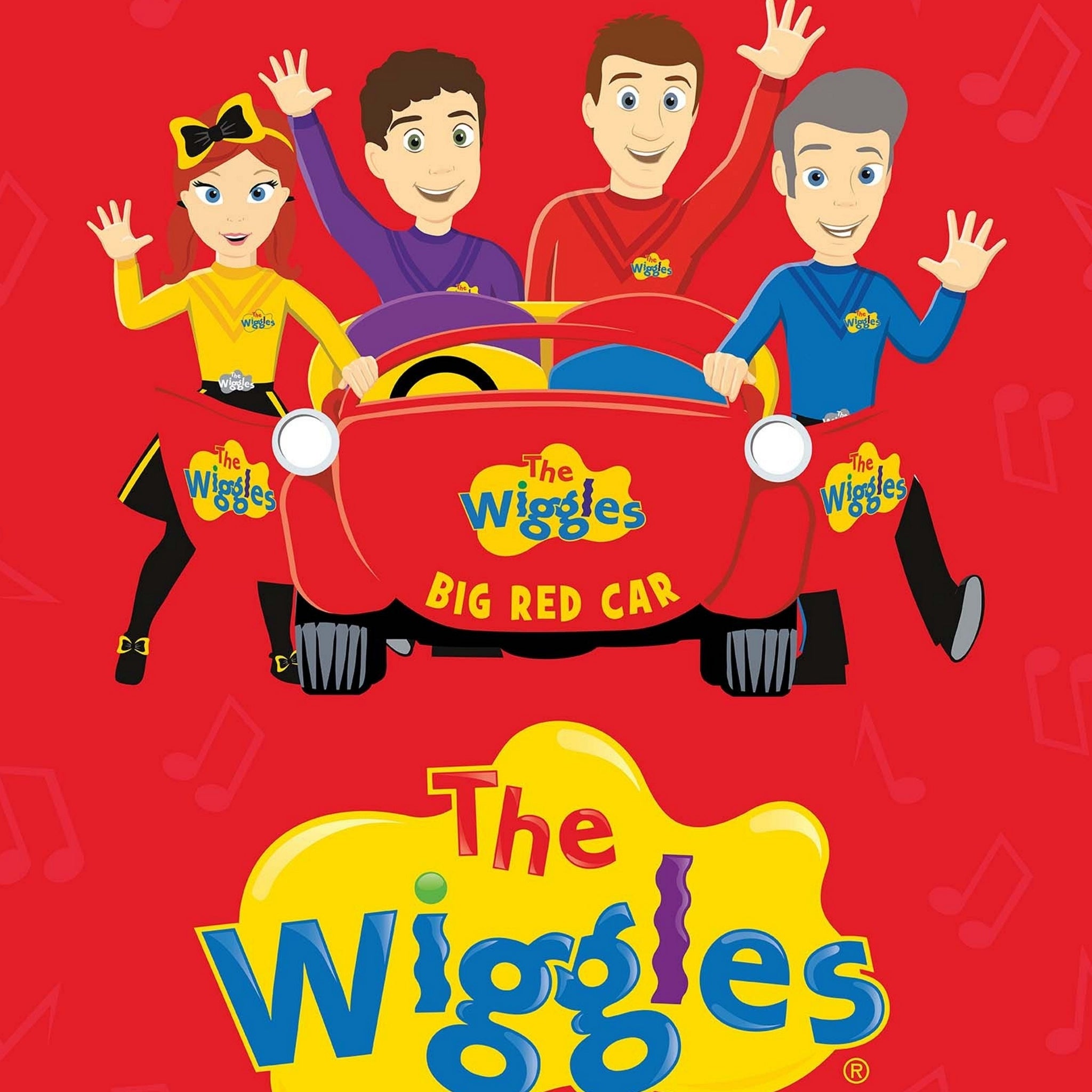 The Wiggles Big Red Car panel red yellow blue purple novelty kids quilting fabric children's quilts wall hangings Wiggles gifts