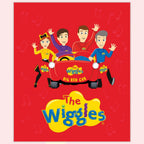 The Wiggles Big Red Car panel red yellow blue purple novelty kids quilting fabric children's quilts wall hangings Wiggles gifts