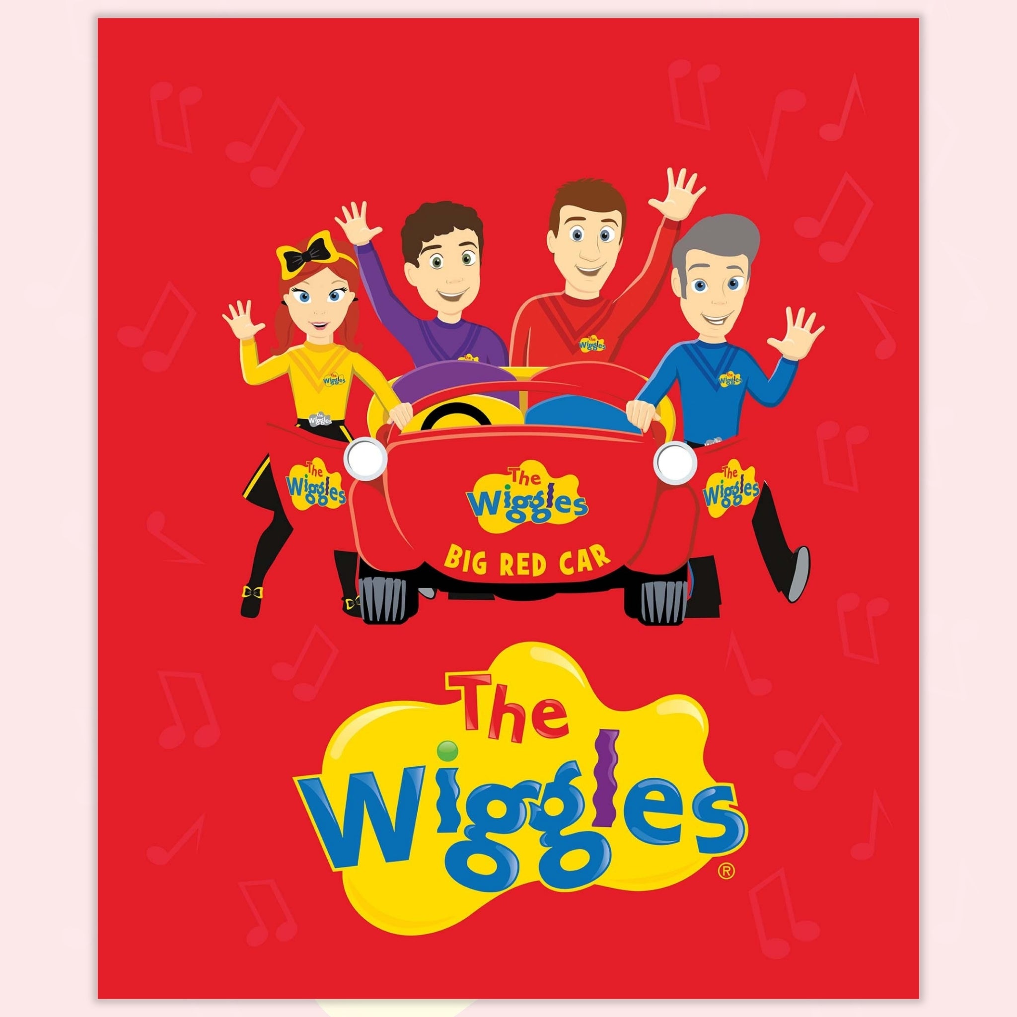 The Wiggles Big Red Car panel red yellow blue purple novelty kids quilting fabric children's quilts wall hangings Wiggles gifts