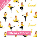 Emma Wiggle ballet dancing white yellow black costume ballet shoes gold hearts novelty kids quilting fabric children's quilts dance bags patchwork projects