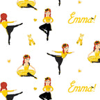 Emma Wiggle ballet dancing white yellow black costume ballet shoes gold hearts novelty kids quilting fabric children's quilts dance bags patchwork projects