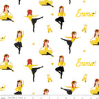 Emma Wiggle ballet dancing white yellow black costume ballet shoes gold hearts novelty kids quilting fabric children's quilts dance bags patchwork projects