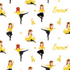 Emma Wiggle ballet dancing white yellow black costume ballet shoes gold hearts novelty kids quilting fabric children's quilts dance bags patchwork projects