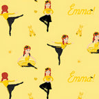 Emma Wiggle ballet dancing yellow black costume ballet shoes gold hearts novelty kids quilting fabric children's quilts dance bags patchwork projects