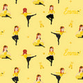 Emma Wiggle ballet dancing yellow black costume ballet shoes gold hearts novelty kids quilting fabric children's quilts dance bags patchwork projects