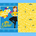 Emma Wiggle I Like To Dance blue panel and yellow Wiggles Songs coordinate fabric bundle Riley Blake children's quilts and Wiggles girls gifts