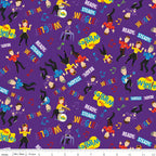 The Wiggles Emma Anthony Lachy Simon dancing guitar drums keyboards purple novelty kids quilting fabric children's quilts Wiggles gifts patchwork projects