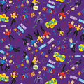 The Wiggles Emma Anthony Lachy Simon dancing guitar drums keyboards purple novelty kids quilting fabric children's quilts Wiggles gifts patchwork projects
