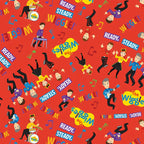 The Wiggles Emma Anthony Lachy Simon dancing guitar drums keyboards red novelty kids quilting fabric children's quilts Wiggles gifts patchwork projects
