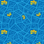 Wiggles song lyrics Fruit Salad Hot Potato Toot Toot Chugga Chugga tonal blue novelty kids quilting fabric children's quilts quilt backing patchwork projects