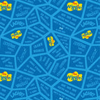 Wiggles song lyrics Fruit Salad Hot Potato Toot Toot Chugga Chugga tonal blue novelty kids quilting fabric children's quilts quilt backing patchwork projects
