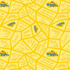 Wiggles song lyrics Fruit Salad Hot Potato Toot Toot Chugga Chugga tonal yellow novelty kids quilting fabric children's quilts quilt backing patchwork projects