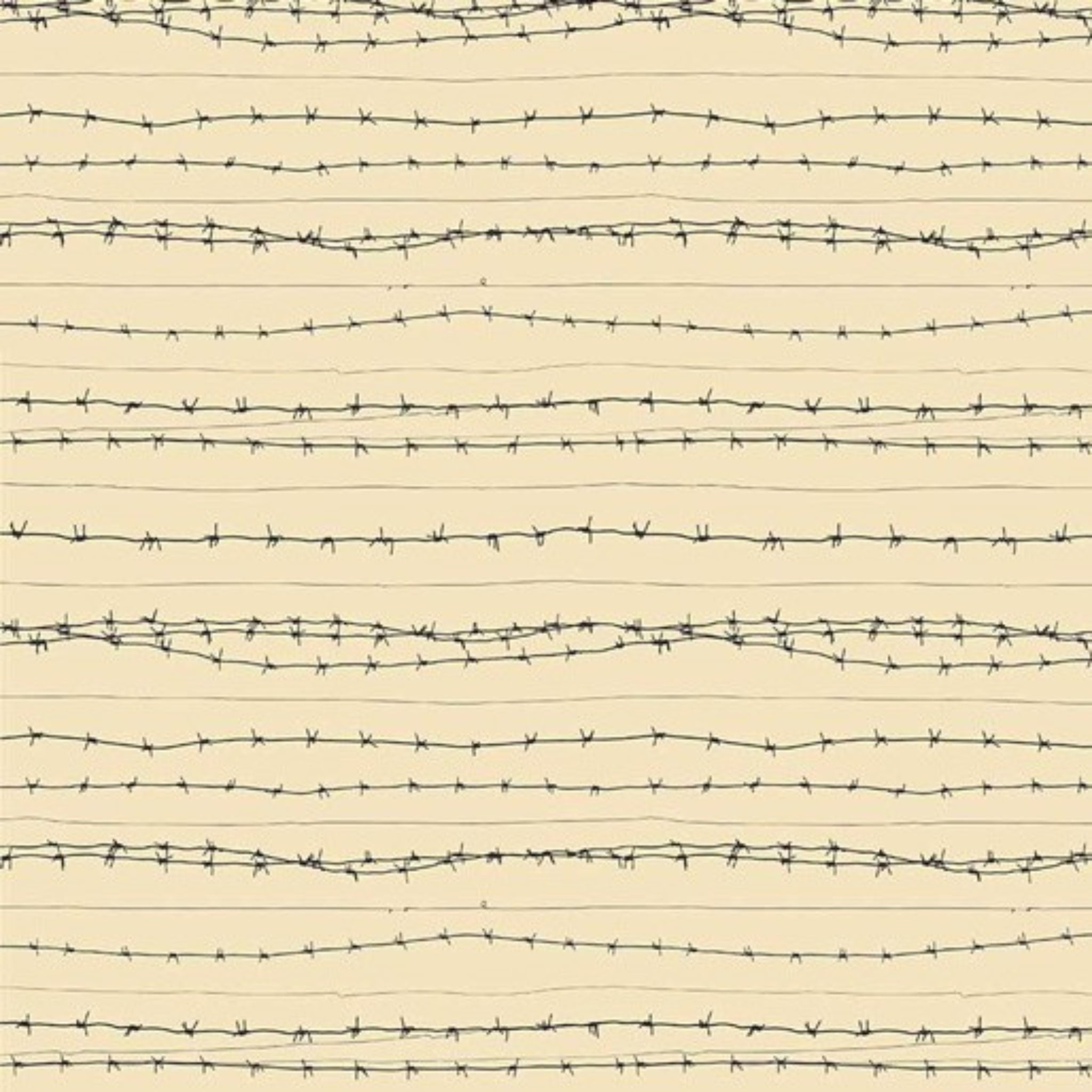 Barbed wire cream fabric for ANZAC military quilts farm-themed patchwork sewing projects