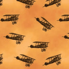Remembering ANZAC Biplanes Tossed - KK Fabrics - Three Wishes Patchwork Fabric